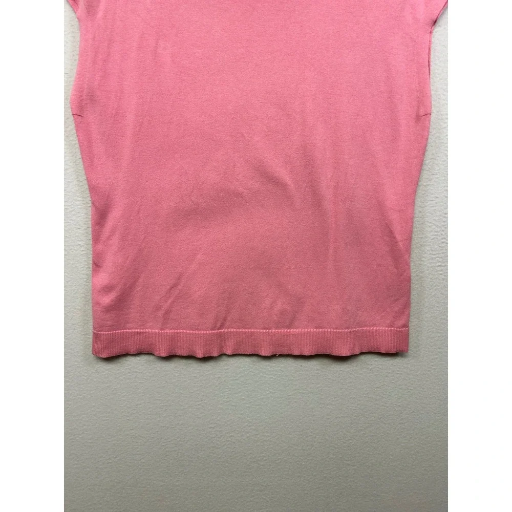 Lauren Ralph Lauren Silk Blend Classic Womens XL Pink Boat Neck Knit Top